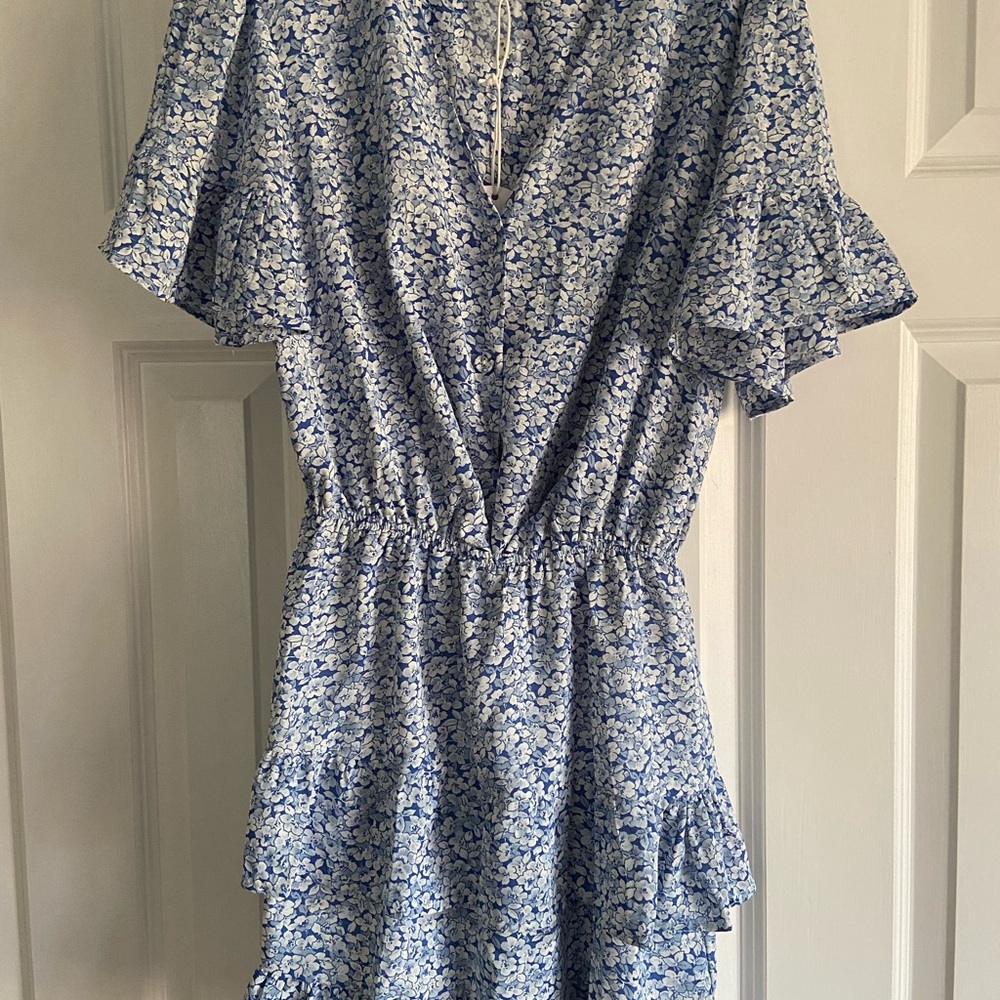 Petal & Pup Blue Floral Mini Dress - Picture 5 of 5